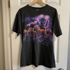 🦊 Wild horses vintage tee | M